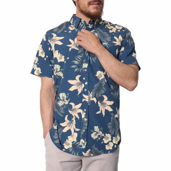Seapointe Men's Soft Tropical Woven Button Down Shirt NWT - Picture 1 of 3